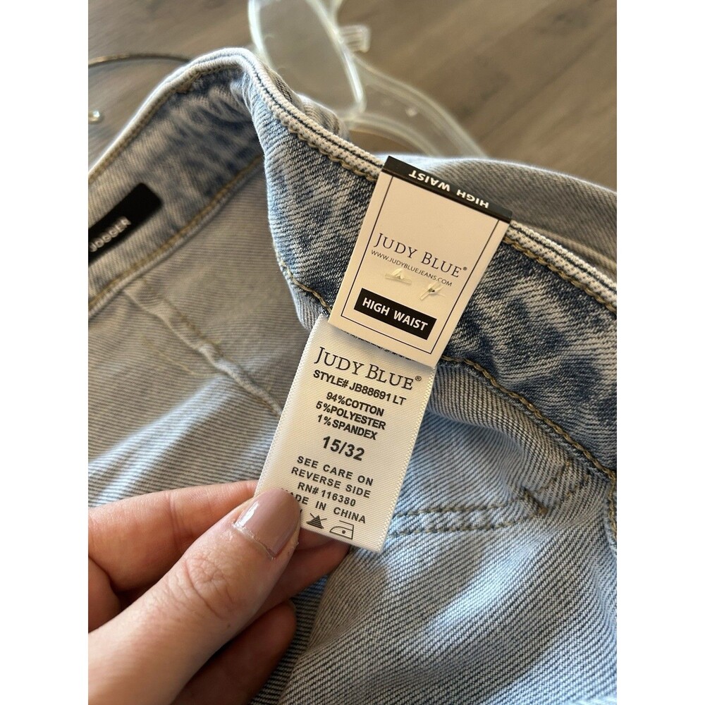 NEW! Judy Blue Jogger Jeans High Rise Light Wash Denim 15/32 Drawstring Waist - Picture 6 of 8